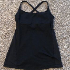 Lululemon black tank with built in bra
